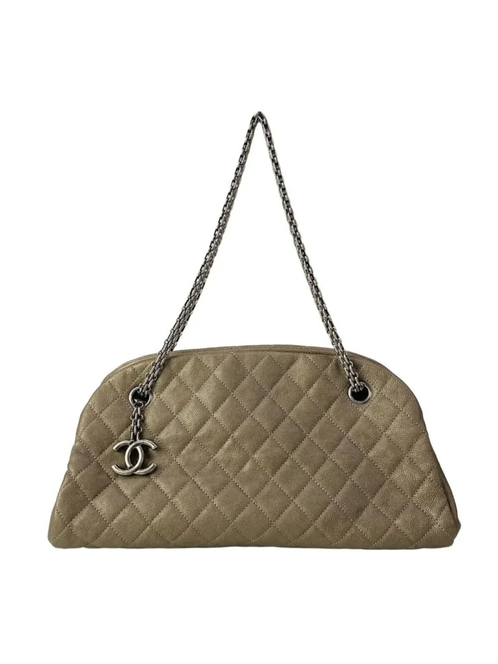 Chanel Shoulder Bag Mademoiselle Khaki Gold